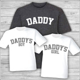 Daddy Matching T-Shirt, Daddy Since, Daddy's Girl, Daddy's Boy Father's Day Gift Daddy Mummy Mother's Day Birthday Gift Heather Grey
