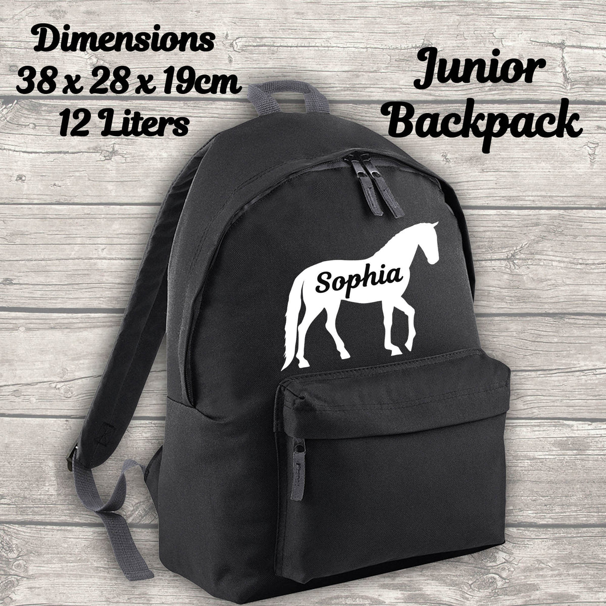 Personalised Horse 12 Litre Backpack Water Bottle and Lunch Bag and FR