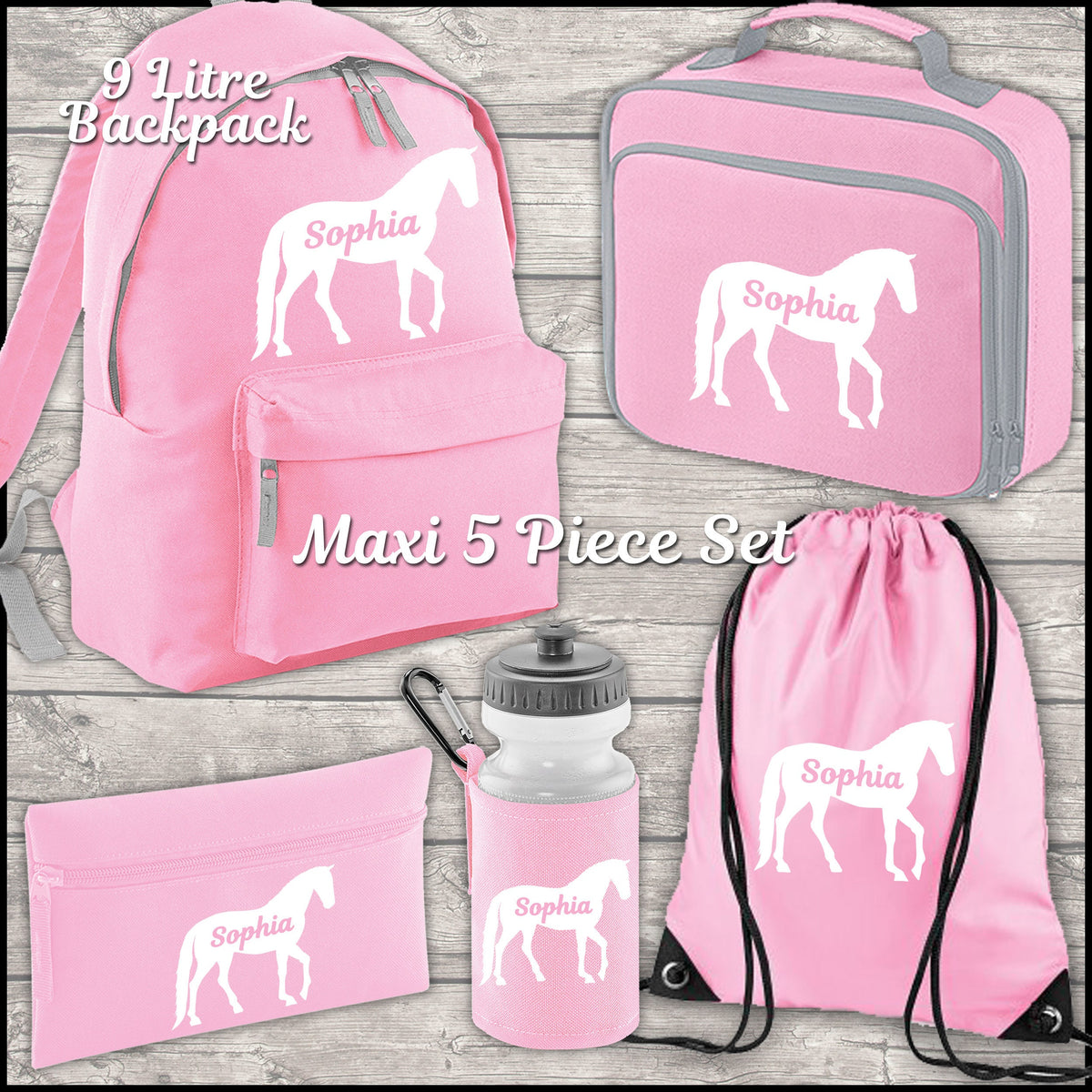 Horse School Bag Fabric, Pink Pink, on sale School Bag Girl Horse / RosiRosinchen