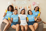 Here Comes The Bride/I Do Crew Sky Blue and White T-Shirt Bachelorette Party T-Shirt, Hen Night T-Shirt, Hen Party, Add Matching Gymsac