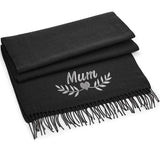 Embroidered Luxury Scarf: Personalized Name Scarf, Birthday Gift - Almond