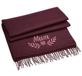 Embroidered Luxury Scarf: Personalized Name Scarf, Birthday Gift - Almond