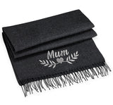 Embroidered Luxury Scarf: Personalized Name Scarf, Birthday Gift - Almond