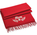 Embroidered Luxury Scarf: Personalized Name Scarf, Birthday Gift - Almond