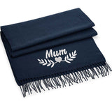 Embroidered Luxury Scarf: Personalized Name Scarf, Birthday Gift - Almond