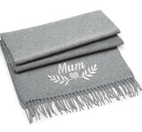 Embroidered Luxury Scarf: Personalized Name Scarf, Birthday Gift - Almond