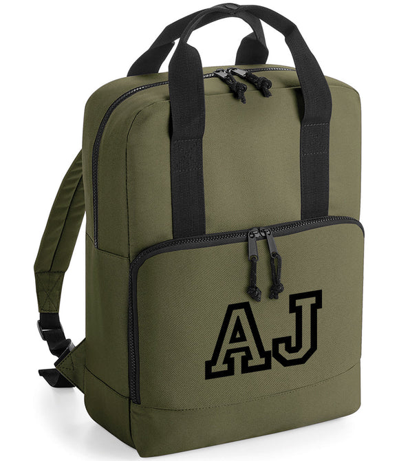 Personalised Recycled Cooler Backpack Military Green, Mustard, Pure Grey or Black