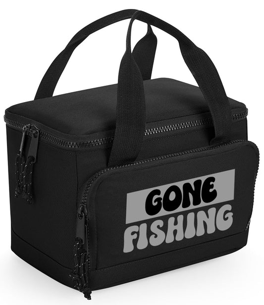 Gone Fishing Recycled Mini Cooler Lunch Bag Picnic Bag Black, Pure Grey or Military Green