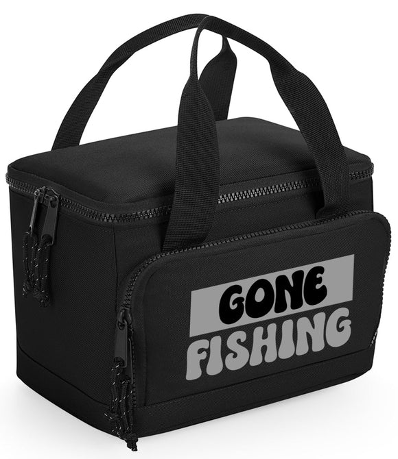Gone Fishing Recycled Mini Cooler Lunch Bag Picnic Bag Black, Pure Grey or Military Green
