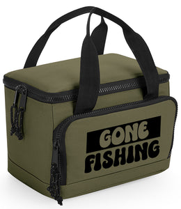 Gone Fishing Recycled Mini Cooler Lunch Bag Picnic Bag Pure Grey, Black or Military Green