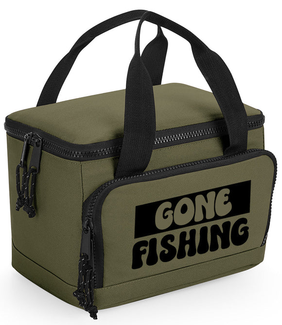 Gone Fishing Recycled Mini Cooler Lunch Bag Picnic Bag Military Green, Black or Pure Grey