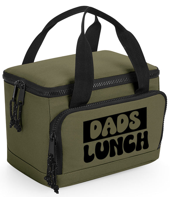 Dads Lunch or Any Name Recycled Mini Cooler Lunch Bag Picnic Bag Military Green, Black or Pure Grey