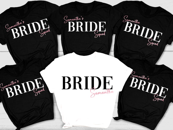 Personalised Hen Party TShirts Bride Squad Bachelorette Party T-Shirts Hen Night Shirts TShirts Bachelorette Party Shirts Bachelorette Gifts