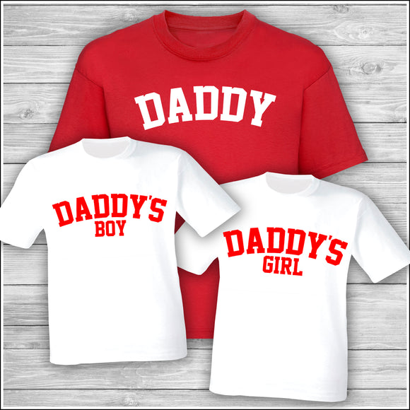 Daddy Matching T-Shirt, Daddy Since, Daddy's Girl, Daddy's Boy Father's Day Gift Mummy Mother's Day Daddy Birthday Gift Red
