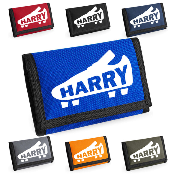 Children Ripper Wallet Personalised Football Boot Childrens Money Wallet Custom Printed Name