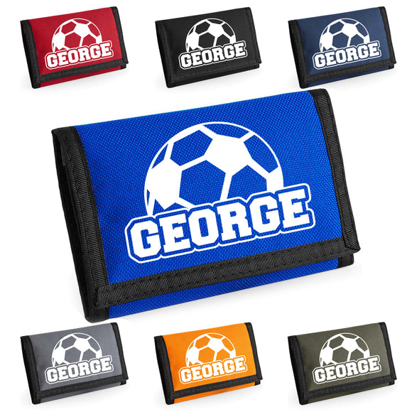 Children Ripper Wallet Personalised Football Childrens Money Wallet Custom Printed Name for School Trip, Summer Holiday or Party Favors