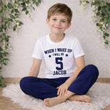 Personalised 5th Birthday Pyjamas – “When I Wake Up I Will Be 5” – Add Any Name and Number – Kids Birthday PJs Set (Copy) (Copy) (Copy)