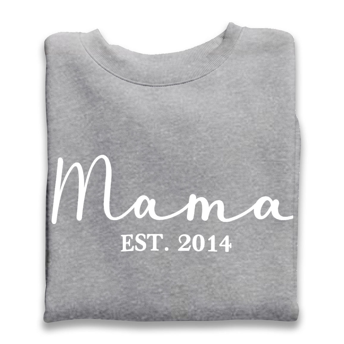 Personalised Mama and Mini EST Sweatshirt Heather Grey, Mother's Day Gift, Mummy Birthday Gift, New Mum Gift