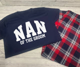 Personalised Nan of the Groom Custom Red Navy Tartan Loungewear Birthday Gift (Copy)