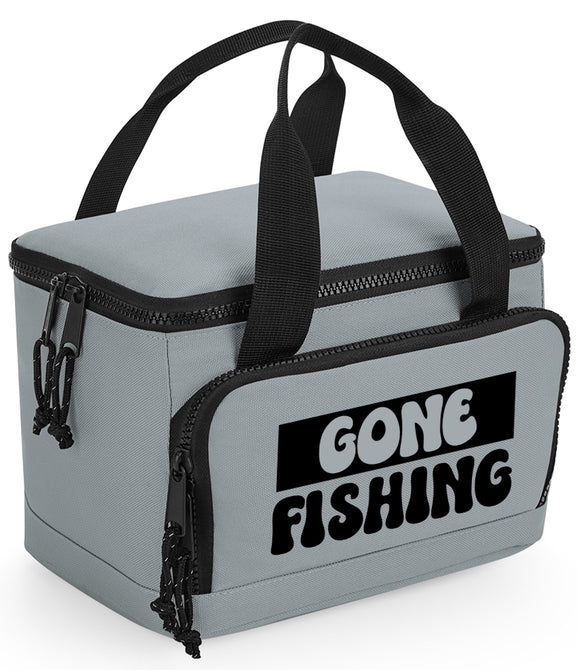 Gone Fishing Recycled Mini Cooler Lunch Bag Picnic Bag Pure Grey, Black or Military Green
