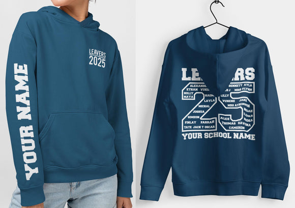 Custom Leavers Hoodie 2025 Schools, Colleges, Universities & Clubs Airforce Blue
