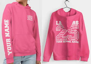Custom Leavers Hoodie 2025 Schools, Colleges, Universities & Clubs Candyfloss Pink