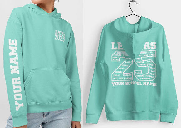 Custom Leavers Hoodie 2025 Schools, Colleges, Universities & Clubs Peppermint