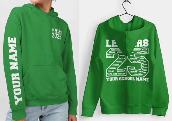 Custom Leavers Hoodie 2025 Schools, Colleges, Universities & Clubs Kelly Green