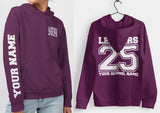 Personalised Leavers Hoodie 2025 Schools, Colleges, Universities & Clubs Fire Red