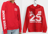 Personalised Leavers Hoodie 2025 Schools, Colleges, Universities & Clubs Red Hot Chilli