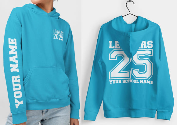 Custom Leavers Hoodie 2025 Schools, Colleges, Universities & Clubs Hawaiian Blue