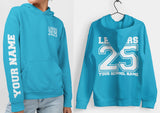 Custom Leavers Hoodie 2025 Schools, Colleges, Universities & Clubs Hawaiian Blue
