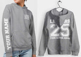 Personalised Leavers Hoodie 2025 Schools, Plus Sizes 3XL 4XL 5XL Colleges, Universities & Clubs Heather Grey