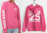 Personalised Leavers Hoodie 2025 Schools, Colleges, Universities & Clubs Fire Red