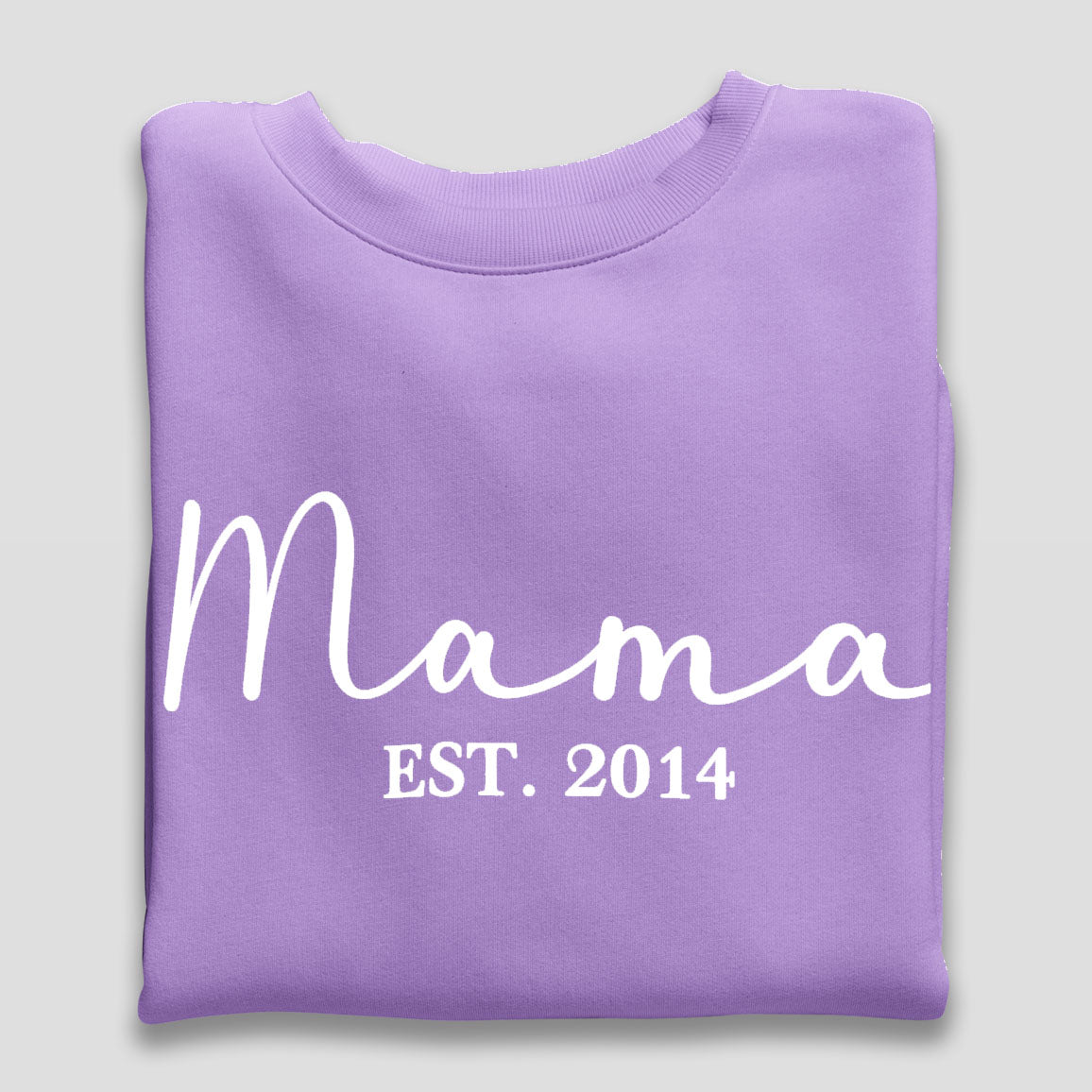 Personalised Mama and Mini EST Sweatshirt Lavender, Mother's Day Gift, Mummy Birthday Gift, New Mum Gift