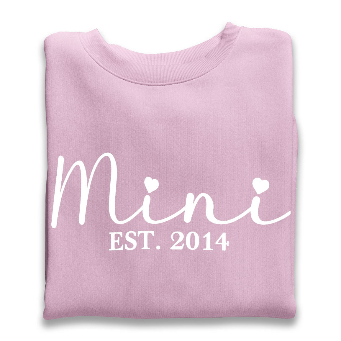 Personalised Mama and Mini EST Sweatshirt Baby Pink, Mother's Day Gift, Mummy Birthday Gift, New Mum Gift