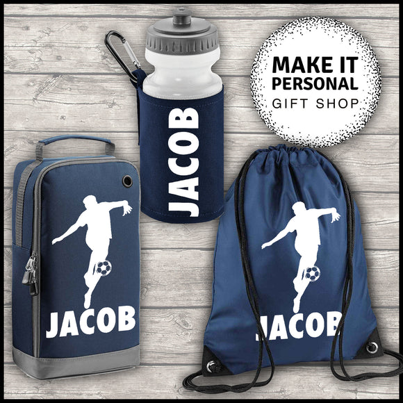 Personalised Football Boot Bag Sports Set Boot Bag Water Bottle and Gym Bag Red ADD Your NAME Back To School