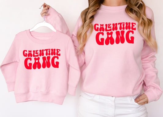 Valentines Day Matching Sweatshirts Galentine Gang Matching Jumpers Valentines Day Gift Pink/Red