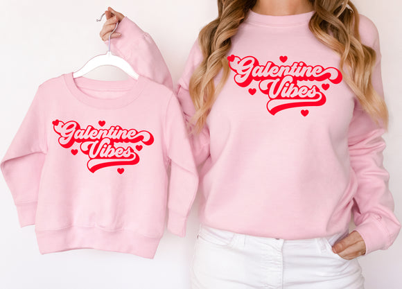 Valentines Day Matching Sweatshirts Galentine Vibes Matching Jumpers Valentines Day Gift Pink/Red