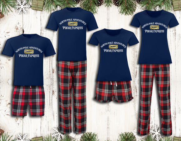 Personalised Matching Christmas Pyjamas: North Pole Adventure Golden Ticket Polar Express