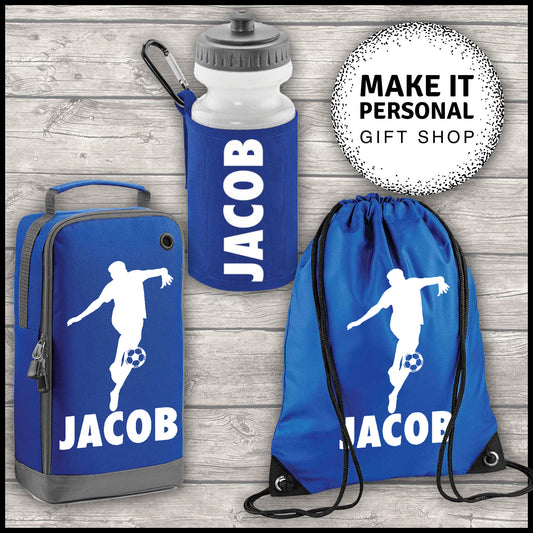 Personalised Football Boot Bag Sports Set Boot Bag Water Bottle and Gym Bag Red ADD Your NAME Back To School