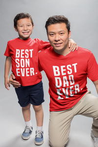 Dad Matching T-Shirt, Best Dad Ever, Best Son Ever Father's Day Gift Daddy Birthday Gift Red