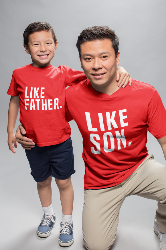 Dad Matching T-Shirt, Like Father, Like Son Father's Day Gift Daddy Birthday Gift Red