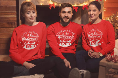 Personalised Christmas Jumper Christmas At The Matching Family Sweatshirt