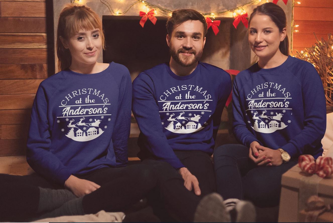 Personalised Christmas Jumper Christmas At The Matching Family Sweatshirt