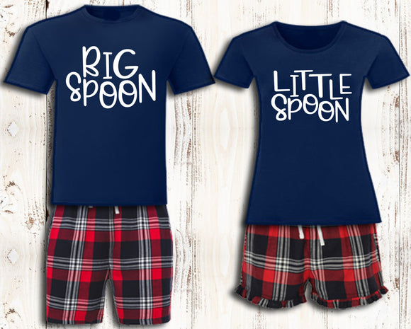 Personalised Big Spoon Little Spoon Matching Pyjamas