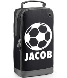 Personalised Sports Set Boot Bag Water Bottle and Gym Bag Black ADD Your NAME Football