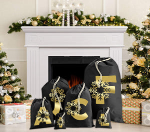 Personalised Christmas Snowflake Santa Sack Any Initial