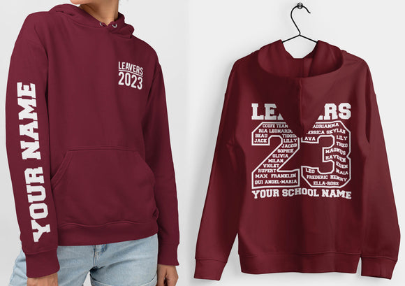Burgundy Leavers Hoodie, Schools, Colleges, Universities & Clubs 2023