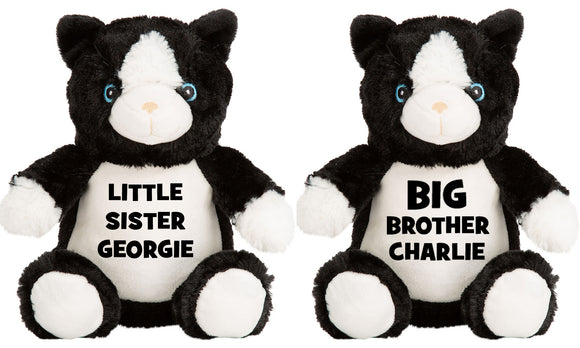 Big Brother Little Brother Cat Teddy Bear Big Sister Little Sister Soft Plush Animal Mumbles Teddy